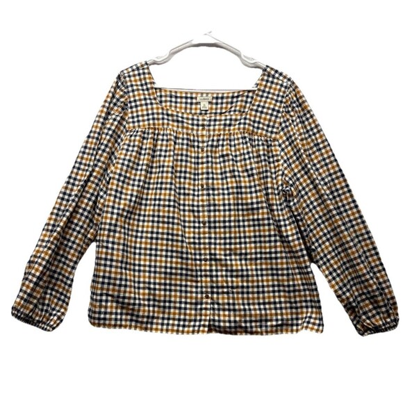 L.L. Bean Tops - L.L.Bean Women's Whisperweight Flannel Shirt Squareneck Size XL Plaid 525853
